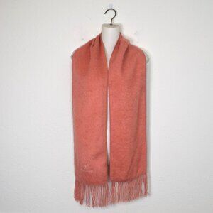 Alpaca Camargo Pink Knit Scarf Alpaca Blend Fuzzy Soft Fringed 75X9 Neutral Peru